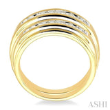 1/3 Ctw Round Cut Diamond Duos Ring Set in 10K Yellow Gold
