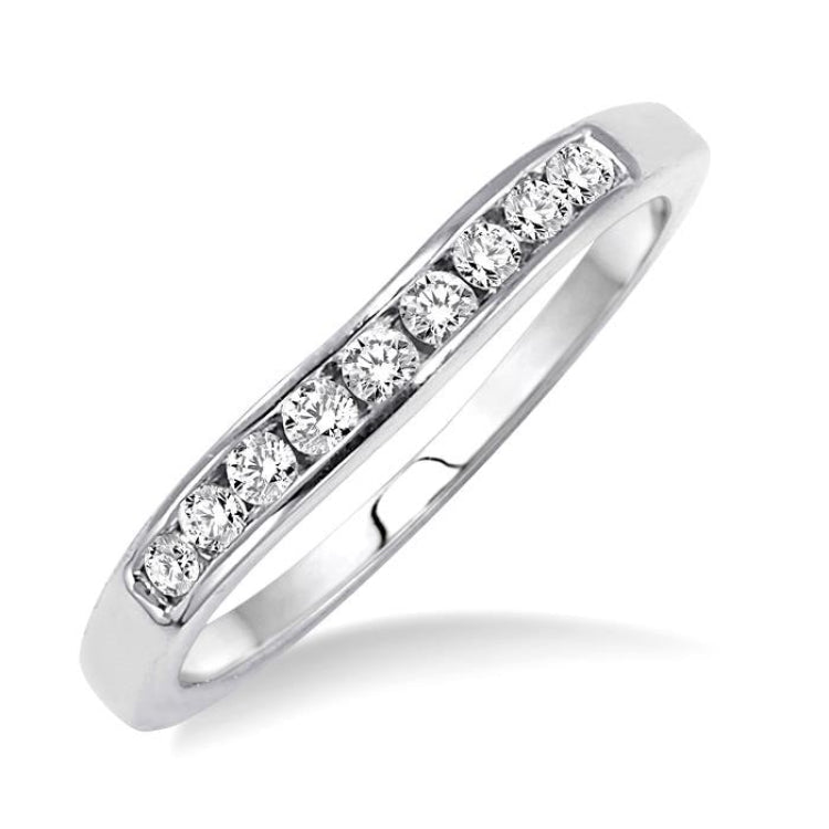 1/6 Ctw V Shape Round Cut Diamond Matching Wedding Band in 14K White Gold