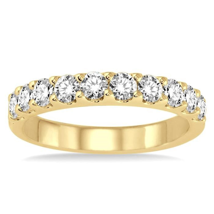 1 Ctw Round Cut Diamond Wedding Band in 14K Yellow Gold