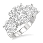 Load image into Gallery viewer, 3 Ctw Lovebright Round Cut Diamond Ring in 14K White Gold