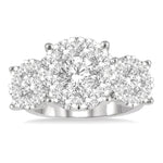 Load image into Gallery viewer, 3 Ctw Lovebright Round Cut Diamond Ring in 14K White Gold