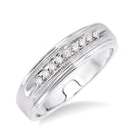 Load image into Gallery viewer, 1/8 Ctw Round Cut Diamond Men's Ring in 14K White Gold