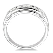 1/6 Ctw Round Diamond Men's Ring in 10K White Gold