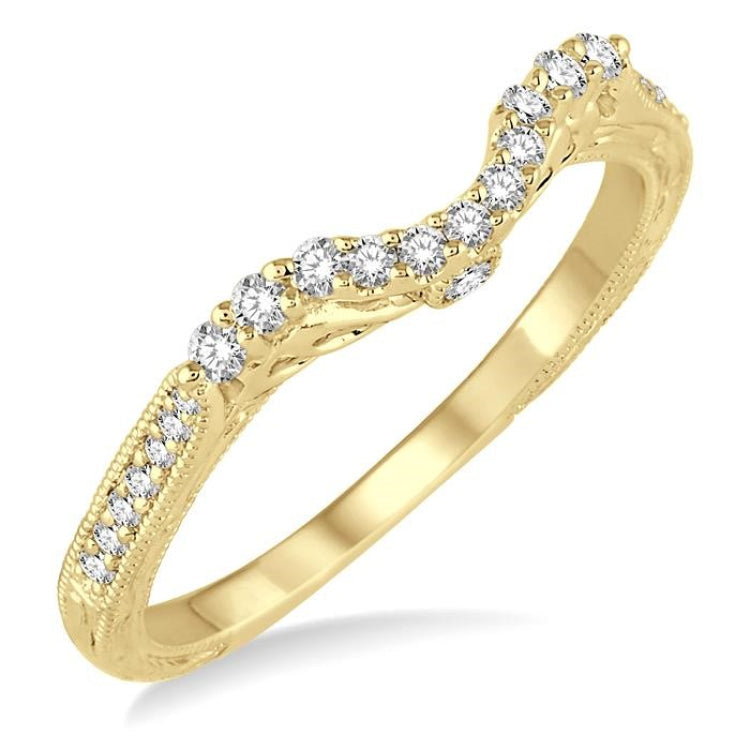 1/5 Ctw Round Cut Diamond Wedding Band in 14K Yellow Gold