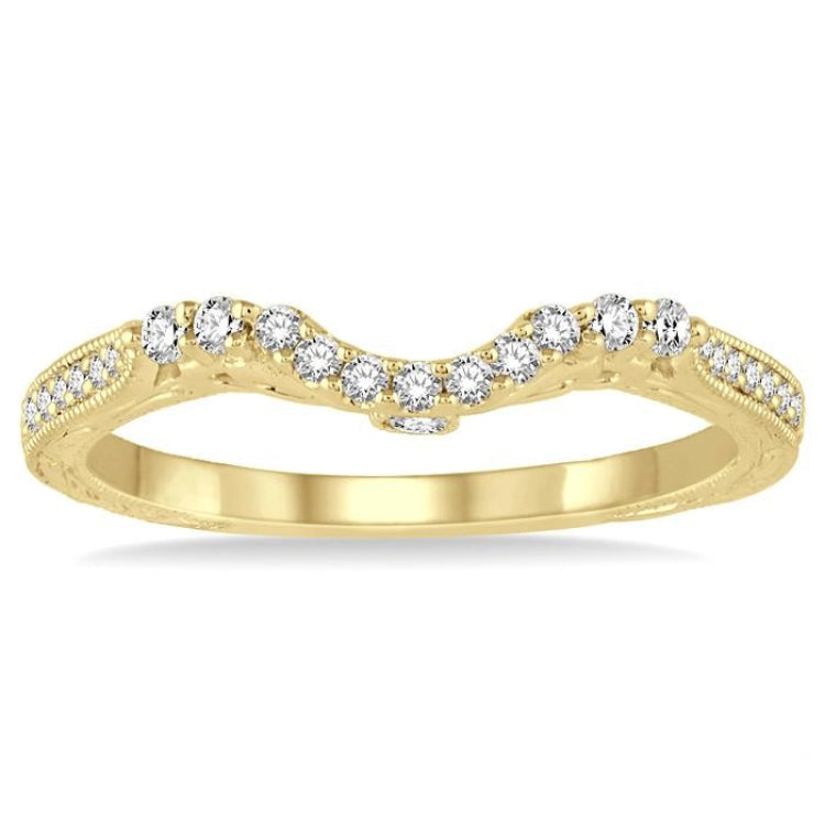 1/5 Ctw Round Cut Diamond Wedding Band in 14K Yellow Gold