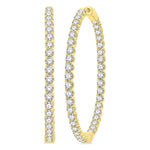 Load image into Gallery viewer, 7 Ctw Inside-Out Round Cut Diamond 1 3/4 Inch Hoop Earrings in 14K Yellow Gold