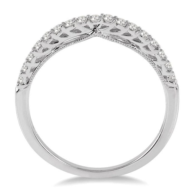 1/4 Ctw Round Cut Diamond Wedding Band in 14K White Gold