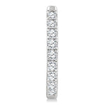 Load image into Gallery viewer, 1/2 Ctw Round Cut Diamond Hoop Earrings in 14K White gold