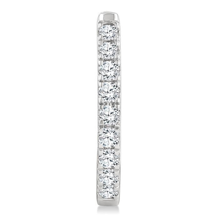 1/2 Ctw Round Cut Diamond Hoop Earrings in 14K White gold