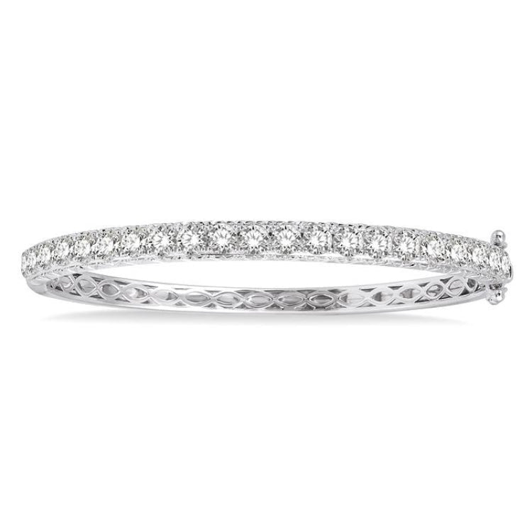 5 Ctw Round Cut Diamond Bangle in 14K White Gold