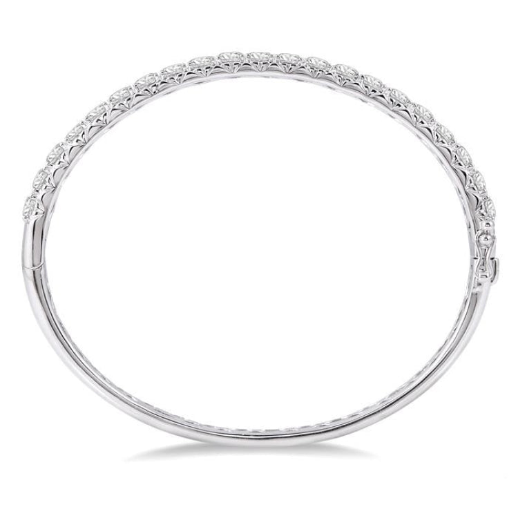 5 Ctw Round Cut Diamond Bangle in 14K White Gold