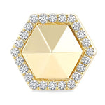 Load image into Gallery viewer, 1/4 Ctw Petite Hexagon Round Cut Diamond Halo Fashion Stud Earrings in 14K Yellow Gold