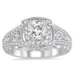 Load image into Gallery viewer, 3/8 Ctw Round Diamond Semi-Mount Engagement Ring in 14K White Gold