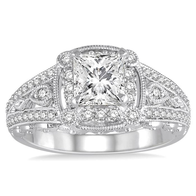 3/8 Ctw Round Diamond Semi-Mount Engagement Ring in 14K White Gold