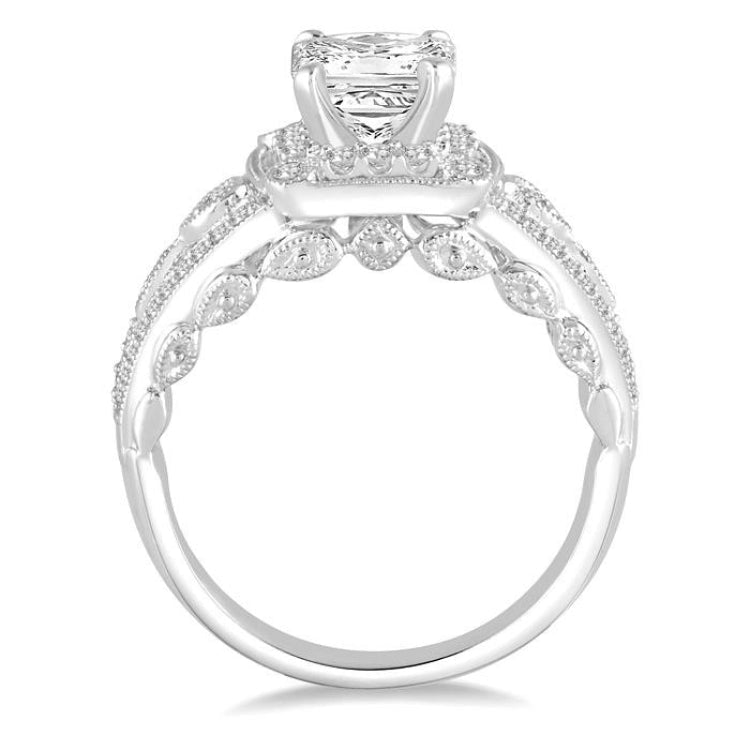 3/8 Ctw Round Diamond Semi-Mount Engagement Ring in 14K White Gold