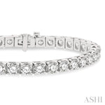 Load image into Gallery viewer, 12 Ctw Square Shape Round Cut Diamond Tennis Bracelet in 14K White Gold