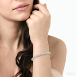 Load image into Gallery viewer, 12 Ctw Square Shape Round Cut Diamond Tennis Bracelet in 14K White Gold