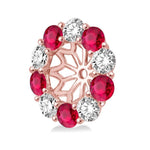 Load image into Gallery viewer, 2.3 MM Round Cut Ruby and 1/2 Ctw Round Cut Diamond Precious Earrings Jacket in 14K Rose Gold