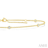1/4 Ctw Round Cut Diamond Station Bracelet in 14K Yellow Gold