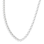 Load image into Gallery viewer, 4 MM Cultured Pearl and 2 Ctw Round Cut Diamond Straightline Fashion Necklace in 14K White Gold