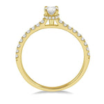 Load image into Gallery viewer, 1/5 Ctw Oval Shape Round Cut Diamond Semi-Mount Engagement Ring in 14K Yellow Gold