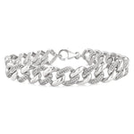Load image into Gallery viewer, 1/6 Ctw Round Cut Diamond Curb &amp; Cuban Bracelet in Sterling Silver