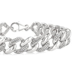 Load image into Gallery viewer, 1/6 Ctw Round Cut Diamond Curb &amp; Cuban Bracelet in Sterling Silver