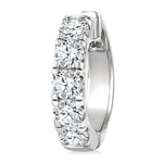 Load image into Gallery viewer, 4 Ctw Round Cut Diamond Hoop Earrings in 14K White gold