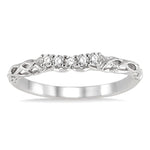 Load image into Gallery viewer, 1/10 Ctw Round Cut Diamond Wedding Band in 14K White Gold