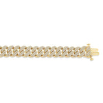 Load image into Gallery viewer, 4 Ctw Round Cut Diamond Cuban Bracelet in 14K Yellow Gold