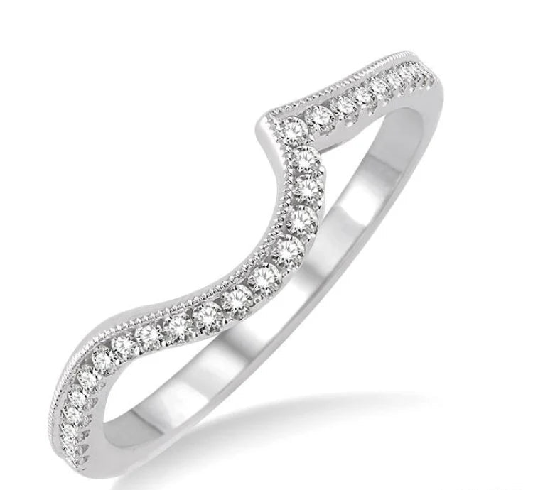 1/5 Ctw Round Cut Diamond Wedding Band in 14K White Gold
