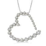 Load image into Gallery viewer, 1/2 Ctw Diamond Journey Heart Pendant in 14K White Gold with chain
