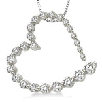 Load image into Gallery viewer, 1/2 Ctw Diamond Journey Heart Pendant in 14K White Gold with chain