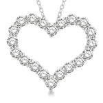 Load image into Gallery viewer, 3 Ctw Heart Shape Round Cut Diamond Pendant With Chain in 14K White Gold