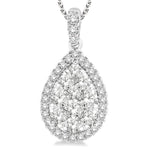 Load image into Gallery viewer, 1 1/2 Ctw Pear Shape Diamond Lovebright Pendant in 14K White Gold with Chain