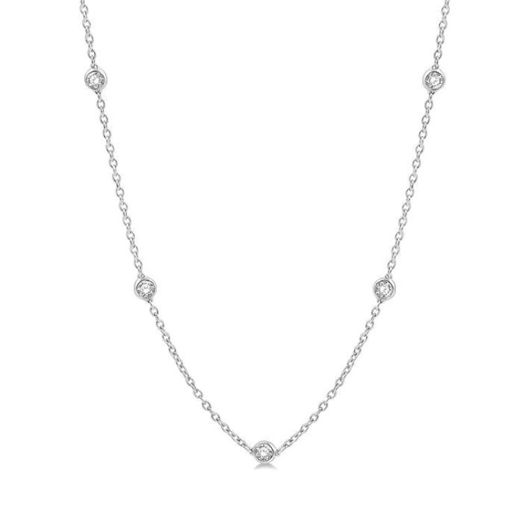 2 Ctw Round Cut Diamond Fashion Necklace in 14K White Gold