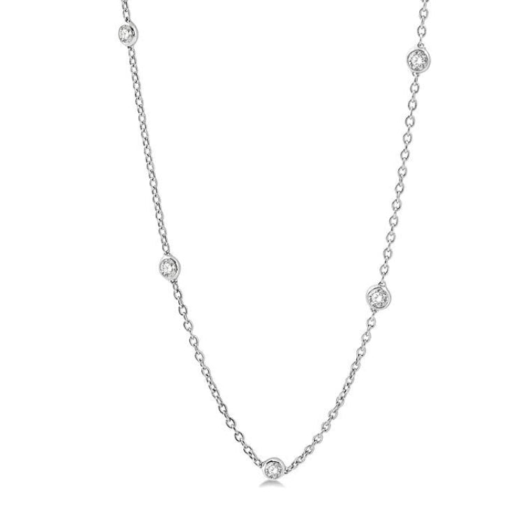 2 Ctw Round Cut Diamond Fashion Necklace in 14K White Gold