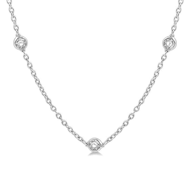 2 Ctw Round Cut Diamond Fashion Necklace in 14K White Gold