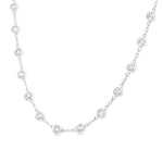 Load image into Gallery viewer, 4 Ctw Bezel Set Round Cut Diamond Station Necklace in 14K White Gold
