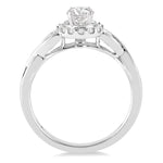Load image into Gallery viewer, 1/2 Ctw Diamond Engagement Ring with 1/5 Ct Round Cut Center Stone in 14K White Gold
