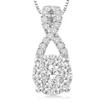 Load image into Gallery viewer, 1/4 Ctw Lovebright Round Cut Diamond Pendant in 14K White Gold with Chain