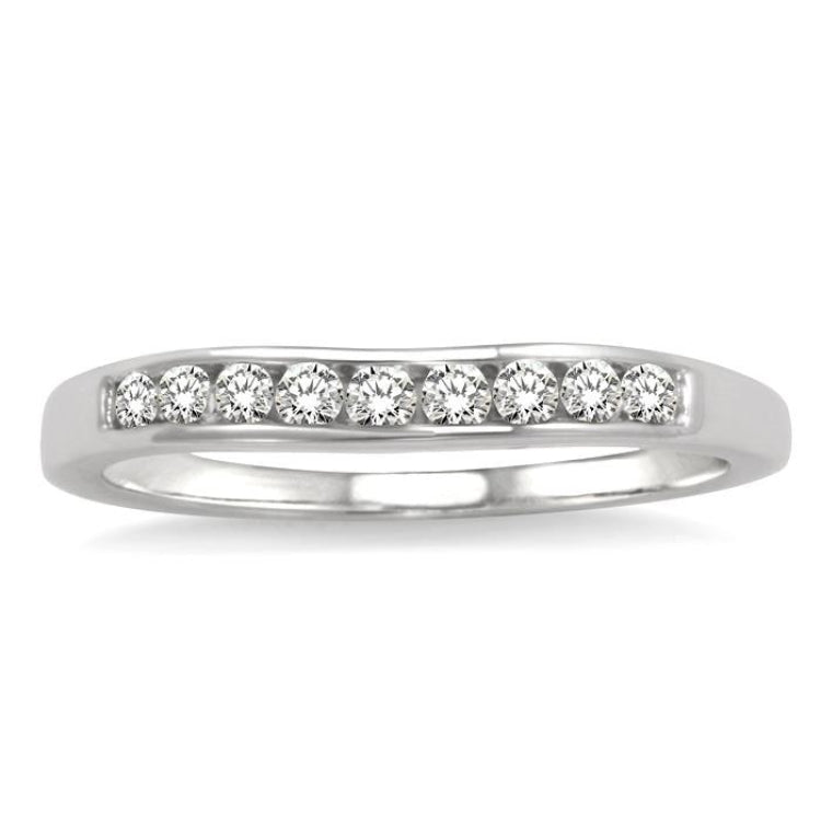 1/3 Ctw Round Diamond Matching Wedding Band in 14K White Gold