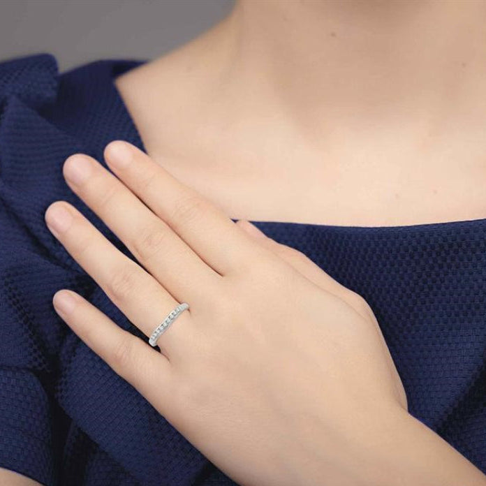 1/3 Ctw Round Diamond Matching Wedding Band in 14K White Gold
