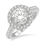 Load image into Gallery viewer, 1/2 Ctw Round Cut Diamond Semi-Mount Engagement Ring in 14K White Gold