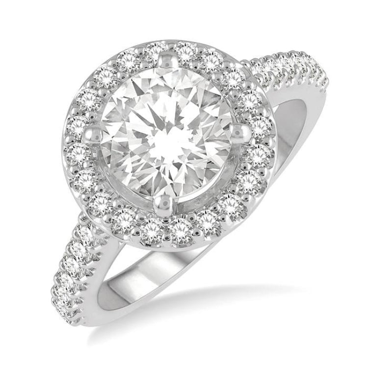 1/2 Ctw Round Cut Diamond Semi-Mount Engagement Ring in 14K White Gold