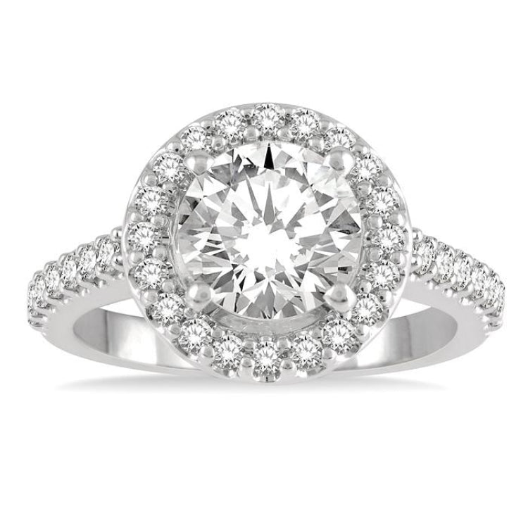 1/2 Ctw Round Cut Diamond Semi-Mount Engagement Ring in 14K White Gold