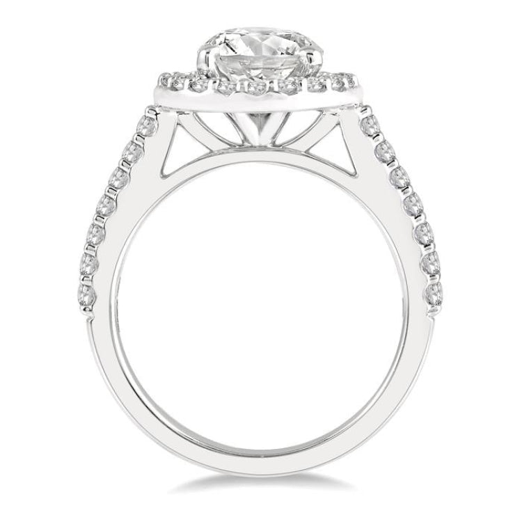 1/2 Ctw Round Cut Diamond Semi-Mount Engagement Ring in 14K White Gold