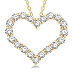 Load image into Gallery viewer, 4 Ctw Heart Shape Round Cut Diamond Pendant With Chain in 14K Yellow Gold