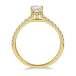Load image into Gallery viewer, 1/5 Ctw Princess Shape Round Cut Diamond Semi-Mount Engagement Ring in 14K Yellow Gold