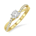 Load image into Gallery viewer, 1/5 Ctw Diamond Semi-Mount Engagement Ring in 14K Yellow and White Gold